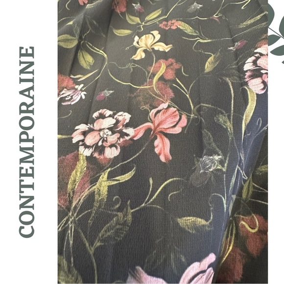 Contemporaine Simon’s Maxi Pleated Floral Lightweight Lined Skirt Zipper Size XS - Picture 3 of 5